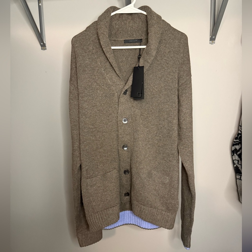 Greyson Golf  Men's Brown Cardigan Sweater